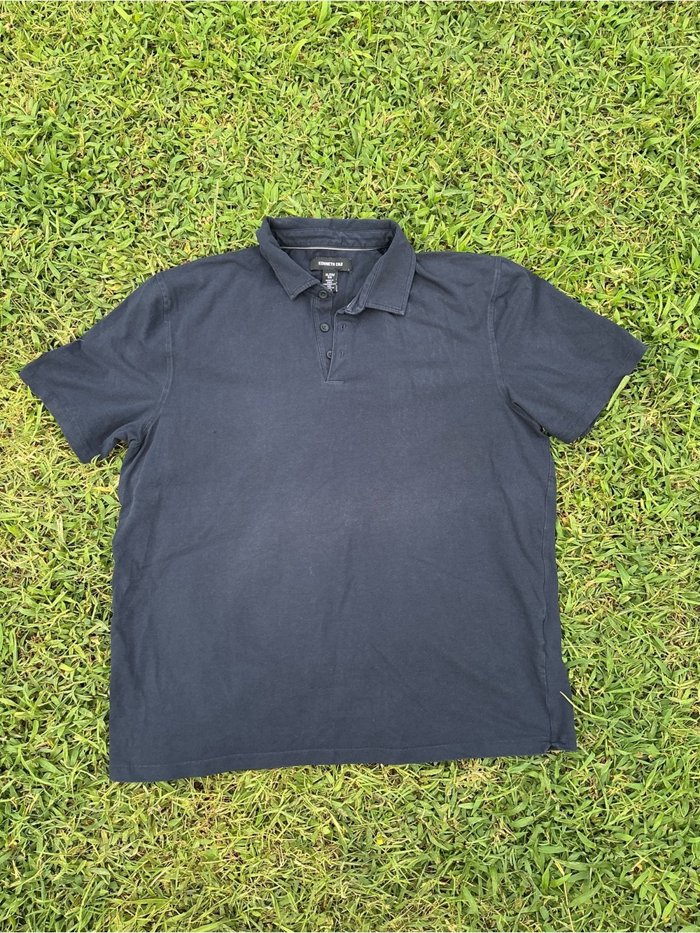 Kenneth Cole Men's Navy Blue Short-Sleeve Polo